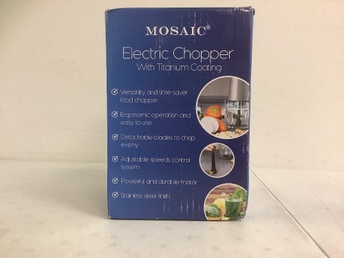 Mosaic Electric Chopper, Works, Appears New - Lot 529G
