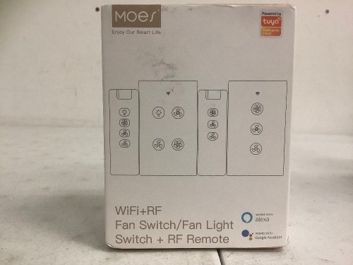 WiFi+RF Fan Switch/Fan Light Switch +RF Remote, E-Commerce Return - Lot 601G