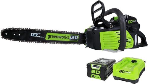 Greenworks Pro 80V 18-Inch Brushless Cordless Chainsaw, 2.0Ah Battery and Rapid Charger Included - Lot 22