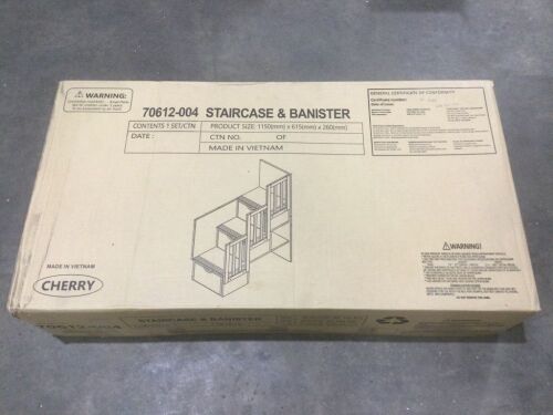 Bedz King Stairway with Drawers in Steps for Bunk Bed, Cherry  - Lot 137