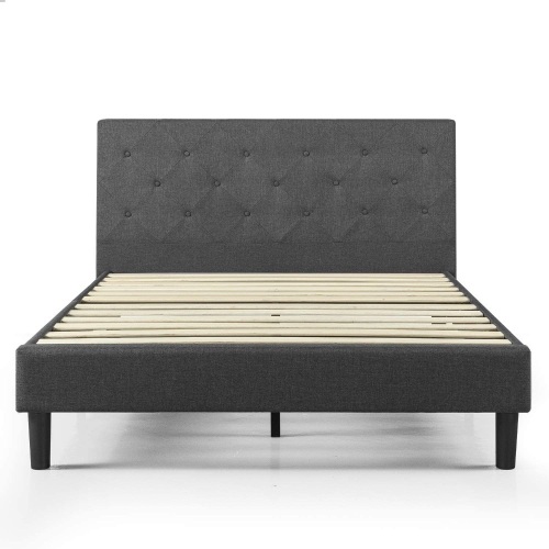 AmoLife Upholstered Platform Bed Frame with Wood Slat Support, Queen  - Lot 171