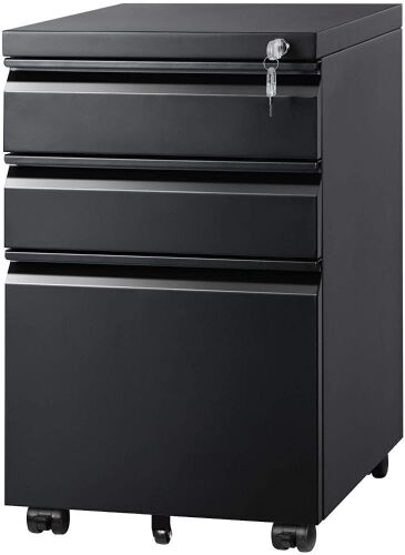 DEVAISE 3 Drawer Mobile File Cabinet Under Desk, Fully Assembled Except Casters - Lot 259