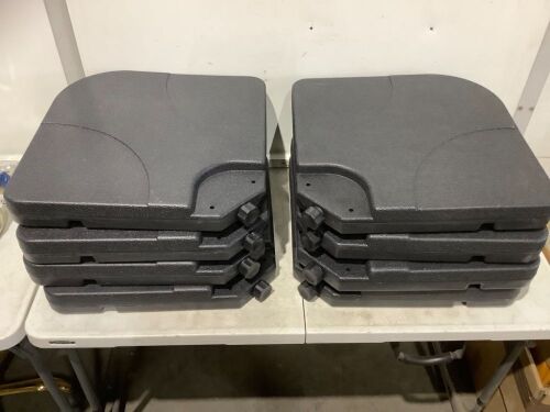 Lot of (2) 4-Piece Cantilever Offset Patio Umbrella Stand Square Base Plate Set - Missing Pins - Lot 278