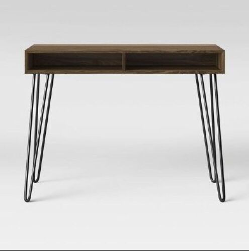 Room Essentials Hair Pin Writing Desk, Espresso Brown - Lot 346