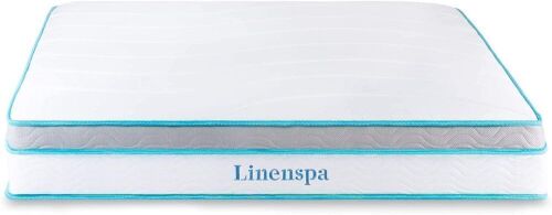 Linenspa 10 Inch Memory Foam and Innerspring Hybrid Medium Feel Mattress, King - Lot 417