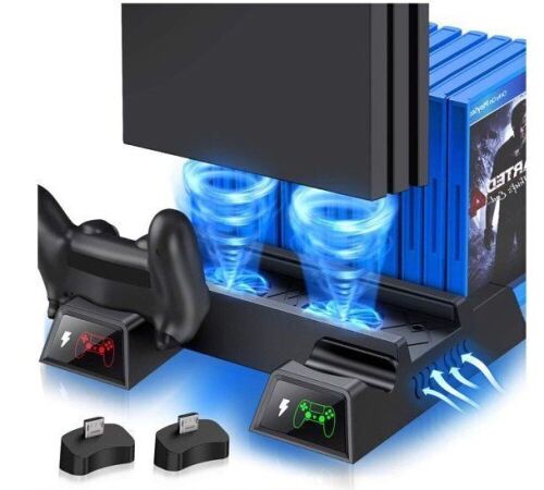 BEBONCOOL PS4 Vertical Stand Cooling Fan, Controller Charger Station for Dual Charging - Lot 419