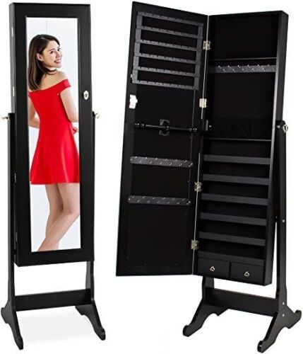 Full Length Standing Jewelry Mirror Armoire w/ Velvet Interior - Lot 440