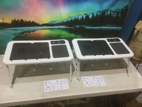 Lot of (2) Portable Folding Laptop Desk with Cooling Fans - Lot 1128